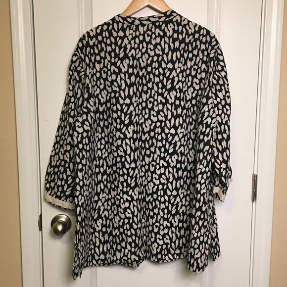 Jones New York Sport Woman Leopard Print Linen Tunic Top L - Picture 2 of 9